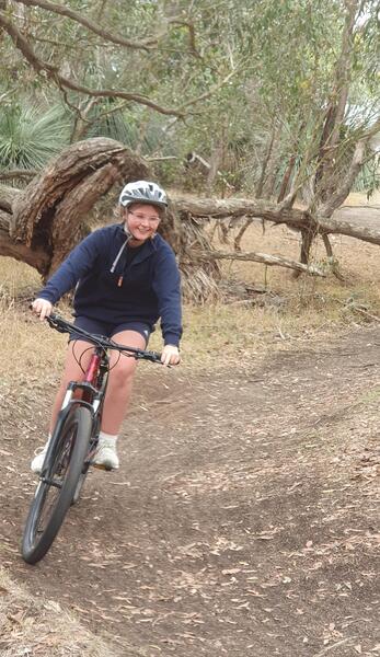 matilda r on bike