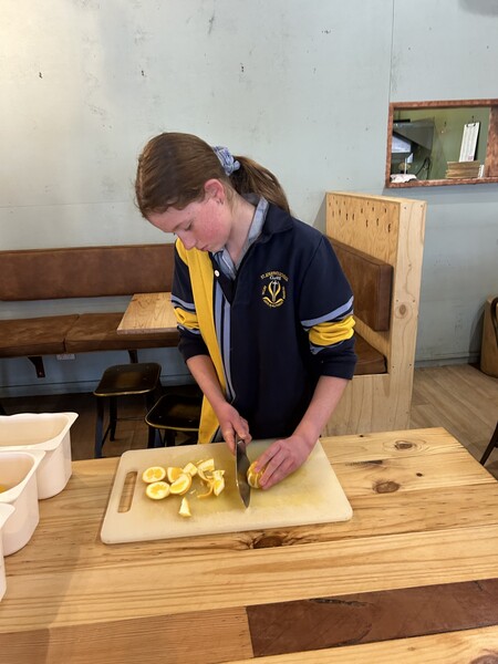 Amity preparing fruit