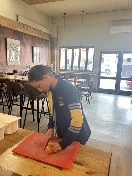 Kate preparing fruit