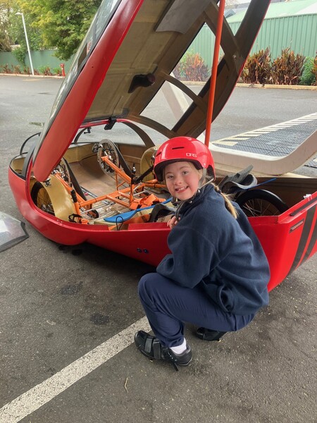 Hayley B with Pedal Prix Car
